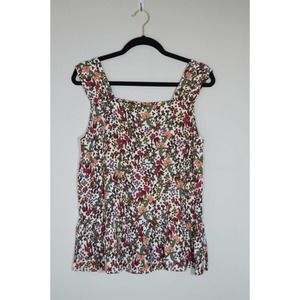 LOFT floral blouse sleeveless tank size medium